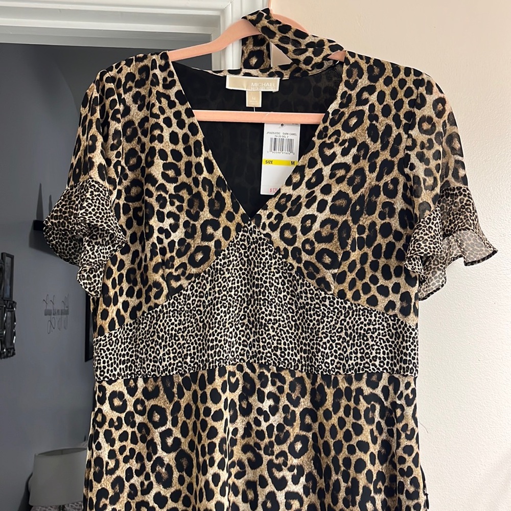 Michael Kors multi-pattern leopard print dress